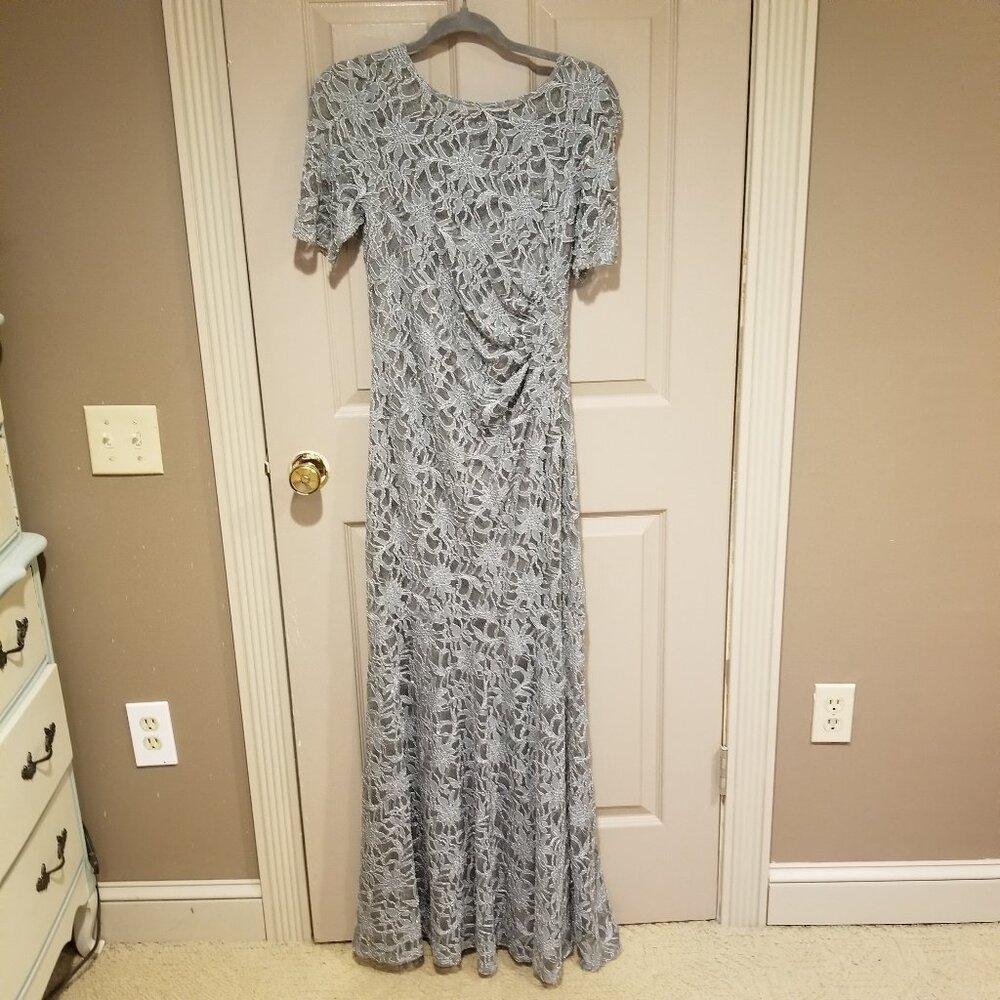 One By Eight silver Gray lace Mermaid Gown